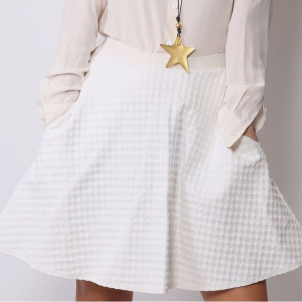 Theory White A-Line Skirt